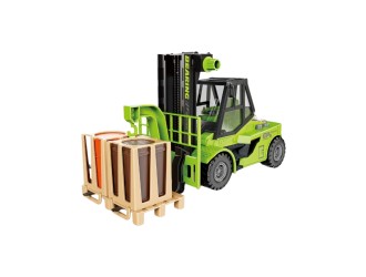 Jucarie Stivuitor verde cu frictiune, sunete si lumini, 1:16, jstoys, ZJA345711