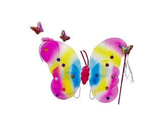 Set Aripi de Fluture cu cerc si bagheta multicolor, ZJA359643