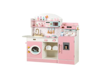 Bucatarie din lemn roz cu frigider, aparat cafea si accesorii, ZJA359665