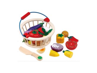 Cos cu legume din lemn de taiat 14 el., ZJA359677