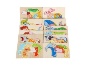 Puzzle din lemn Animale diverse tipuri, ZJA359681