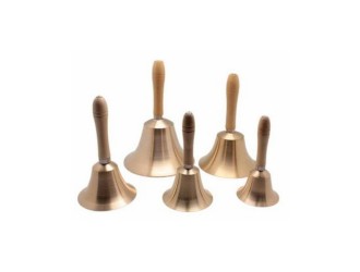 Clopotel din bronz cu maner de lemn 11 cm, ZJA360516