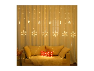 Ghirlanda luminoasa de Craciun Fulgi 3m, perdea de tip ploaie, alb cald, ZJA360459