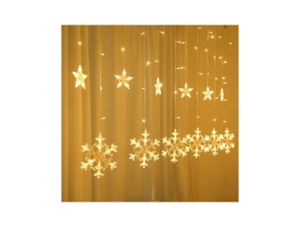 Ghirlanda luminoasa de Craciun Fulgi 3m, perdea de tip ploaie, alb cald, ZJA360459
