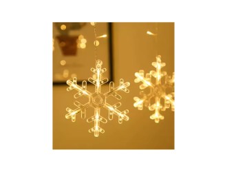 Ghirlanda luminoasa de Craciun Fulgusori, perdea de tip ploaie, 3m, alb cald, ZJA360463