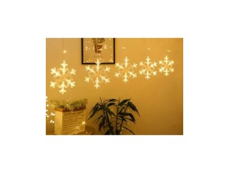 Ghirlanda luminoasa de Craciun Fulgusori, perdea de tip ploaie, 3m, alb cald, ZJA360463