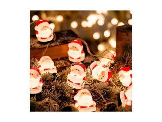 Ghirlanda luminoasa Mosi Craciuni 2m, 10 luminite, alb cald, (baterii 2AA) ZJA360454