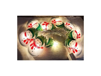 Ghirlanda luminoasa Omuleti de Craciun 2m, 10 luminite, alb cald, (baterii 2AA) ZJA360458