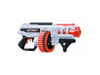 Blaster de jucarie electric cu gloante din spuma, 48 proiectile, cilindru rotativ, Fast Pioneer