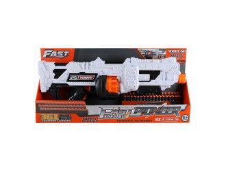 Blaster de jucarie electric cu gloante din spuma, 36 proiectile, cilindru rotativ, Fast Pioneer