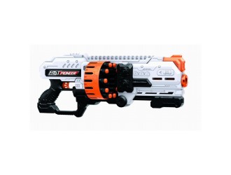 Blaster de jucarie electric cu gloante din spuma, 36 proiectile, 2 cilindre rotative, Fast Pioneer