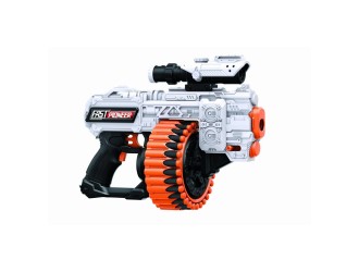 Blaster de jucarie electric cu gloante din spuma, 48 proiectile, cilindru rotativ, Fast Pioneer