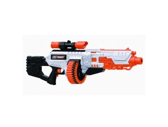 Blaster de jucarie electric cu gloante din spuma, 48 proiectile, cilindru rotativ, Fast Pioneer
