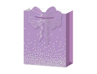 Punga pentru cadou cu funda si buline 26x10x32 cm 4 culori, ZJA361870