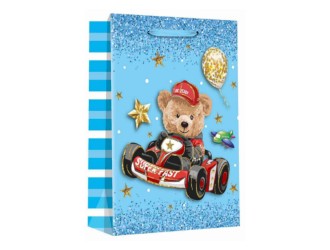 Punga pentru cadou cu sclipici Ursulet 30x12x41,5 cm 4 tipuri, ZJA361883