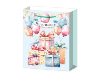 Punga pentru cadou Happy Birthday 30x12x41,5 cm 4 tipuri, ZJA361884