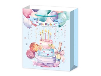 Punga pentru cadou Happy Birthday 30x12x41,5 cm 4 tipuri, ZJA361884