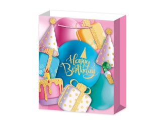 Punga pentru cadou Baloane Happy Birthday 30x12x41,5 cm 4 tipuri, ZJA361886