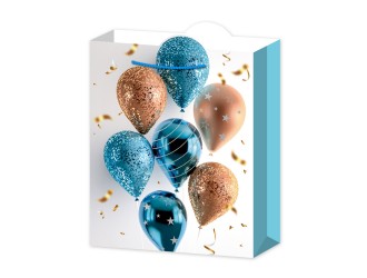 Punga pentru cadou Baloane cu sclipici auriu 30x12x41,5 cm 4 tipuri, ZJA361887