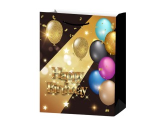 Punga pentru cadou auriu-negru Baloane 30x12x41,5 cm 4 tipuri, ZJA361889