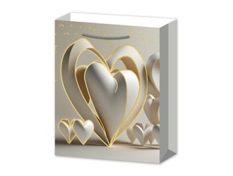 Punga pentru cadou Inimi 3D 30x12x41,5 cm 4 tipuri, ZJA361893