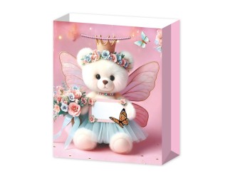 Punga pentru cadou Ursulet cu flori 30x12x41,5 cm 4 tipuri, ZJA361894