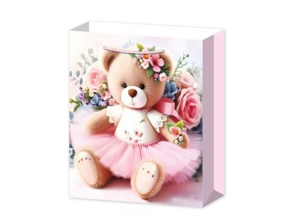 Punga pentru cadou Ursulet cu flori 30x12x41,5 cm 4 tipuri, ZJA361894