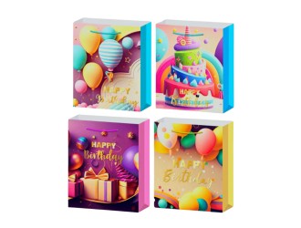 Punga pentru cadou De ziua ta 3D 43x15x55 cm 4 tipuri, ZJA361888