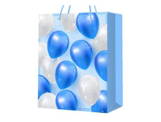 Punga pentru cadou Baloane bicolor 30x12x41,5 cm 4 culori, ZJA361891