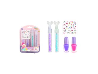 Set cu 2 lacuri de unghii, 2 sclipici, stickere, ZJA359844