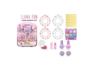 Set cu 2 lacuri de unghii, 2 rujuri, unghii false, sclipici, farduri pentru ochi , ZJA359855