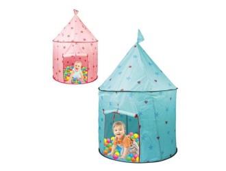 Cort Castel 95x135 cm, cu 25 mingi, roz/albastru, ZJA159606