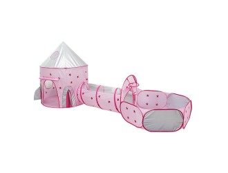 Set cort si tunel cu 3 elemente roz cu stelute, ZJA326787