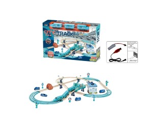 Set de joaca Cale ferata cu tren electric, elemente fosforescente, accesorii si acumulator, ZJA361466