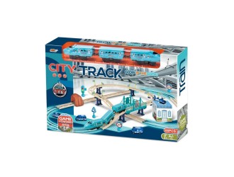 Set de joaca Cale ferata cu tren electric, elemente fosforescente, accesorii si acumulator, ZJA361466