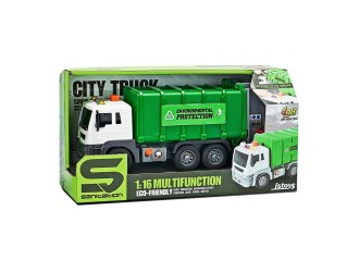 Masina de salubritate cu buton presiune, frictiune, sunete si lumini, 1:16, jstoys ,ZJA278629