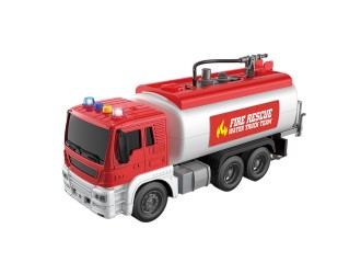Masina de pompieri cu cisterna si buton apa, frictiune, sunete si lumini, 1:16, jstoys, ZJA278634