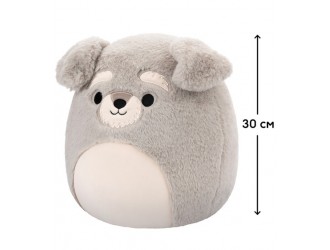 Jucarie de plus 30 cm, Shaun, catel Schnauzer gri, Squishmallows