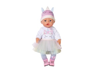 Papusa bebelus Baby Born, hainute Unicorn, 36 cm, bea din sticluta, face pipi si plange