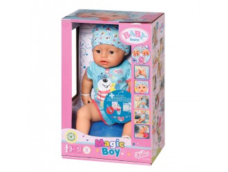 Papusa bebelus Baietel Baby Born 43 cm, cu functii si accesorii