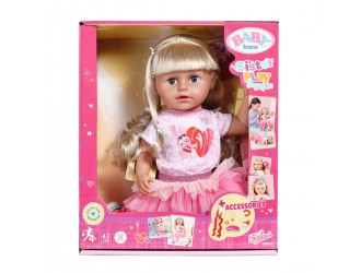Papusa Surioara Stilata Baby Born 43 cm cu functii si accesorii 