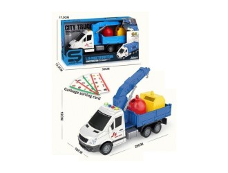 Jucarie Camion cu frictiune, buton presiune, sunete si lumini, 1:16, jstoys ZJA304200