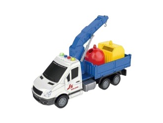 Jucarie Camion cu frictiune, buton presiune, sunete si lumini, 1:16, jstoys ZJA304200