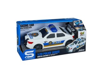 Masina de politie alba cu sunete si lumini, 1:20, jstoys, ZJA364043