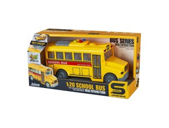 Autobuz scolar galben cu sunete si lumini, 1:20, jstoys, ZJA364046