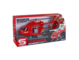 Elicopter pompieri rosu cu sunete si lumini, 1:20, jstoys, ZJA364049