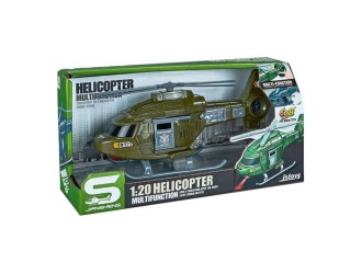 Elicopter militar khaki cu sunete si lumini, 1:20, jstoys, ZJA364050