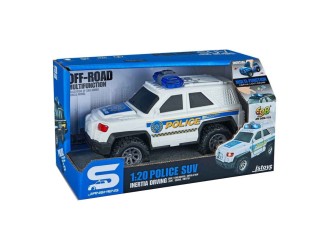 Masina politie alba jeep, cu sunete si lumini, 1:20, jstoys, ZJA364037