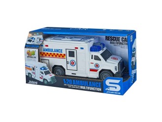 Camion Ambulanta cu frictiune, sunete si lumini, 1:20, jstoys, ZJA363886