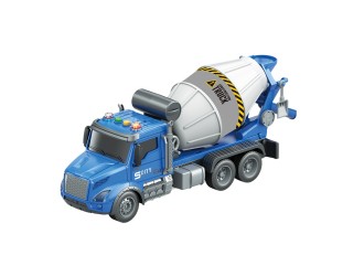 Camion betoniera albastra cu frictiune, sunete si lumini, 1:14, jstoys, ZJA363778